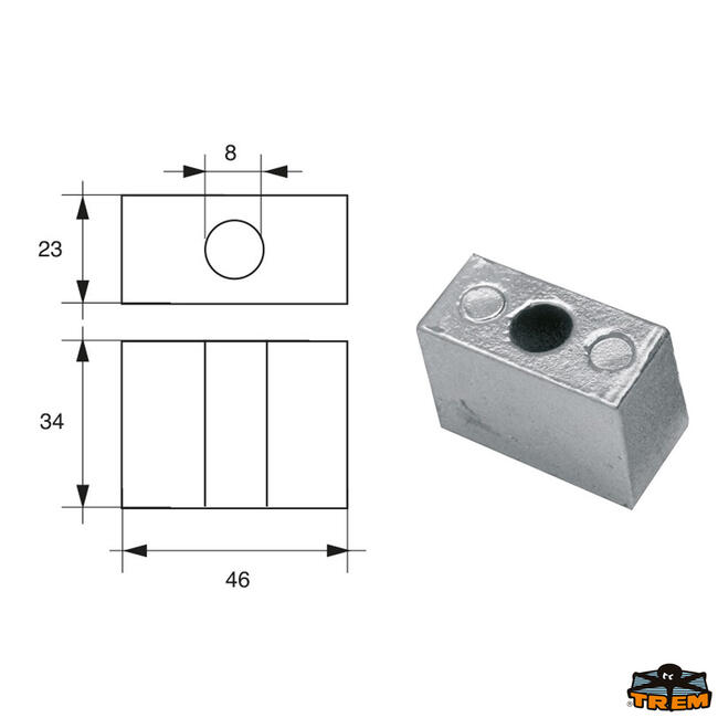 Anodo Per Motori Bombardier Johnson-evinrude-omc Articolo Polipodio Om006