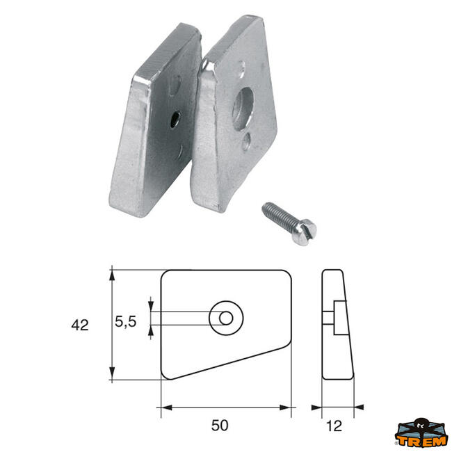 Anodo Per Motori Bombardier Johnson-evinrude-omc Articolo Polipodio Om016