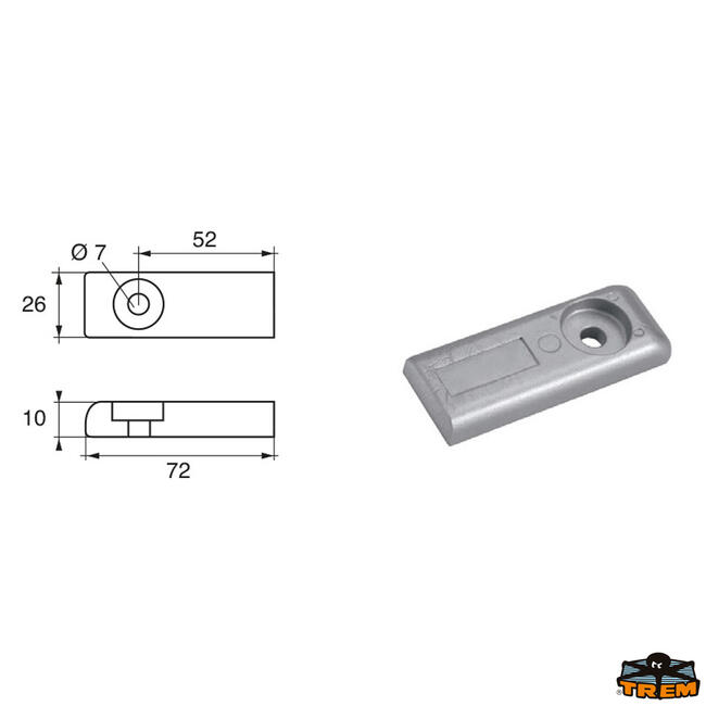 Anodo Per Motori Mercury-mercruiser Articolo Polipodio Me038