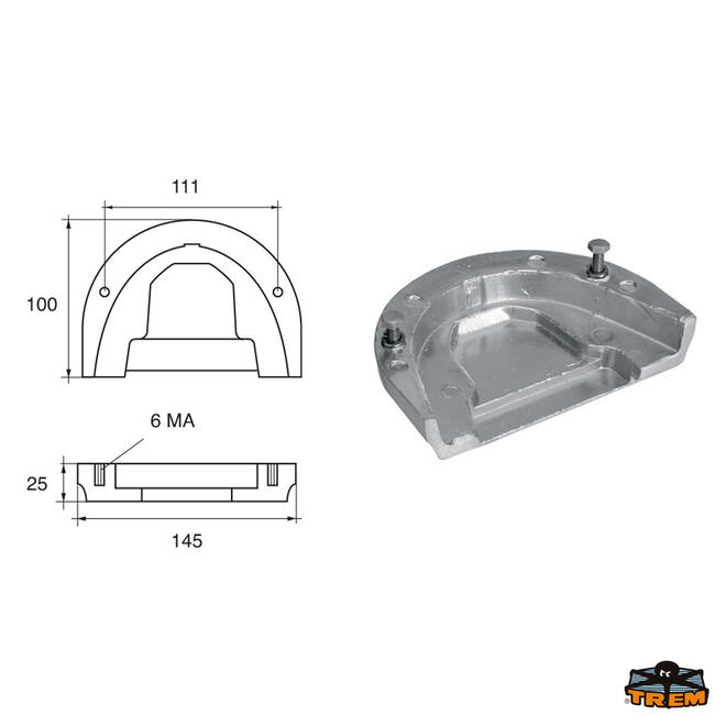 Anodo Per Motori Bombardier Johnson-evinrude-omc Articolo Polipodio Om008al