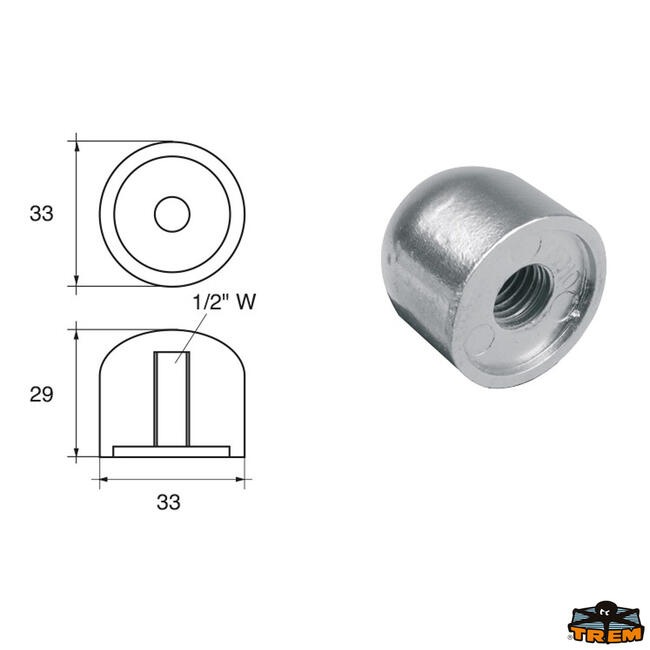 Anodo Per Motori Mercury-mercruiser Articolo Polipodio Me010al