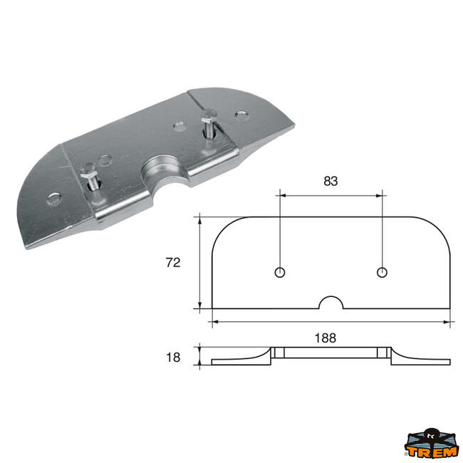 Anodo Per Motori Mercury-mercruiser Articolo Polipodio Me013al