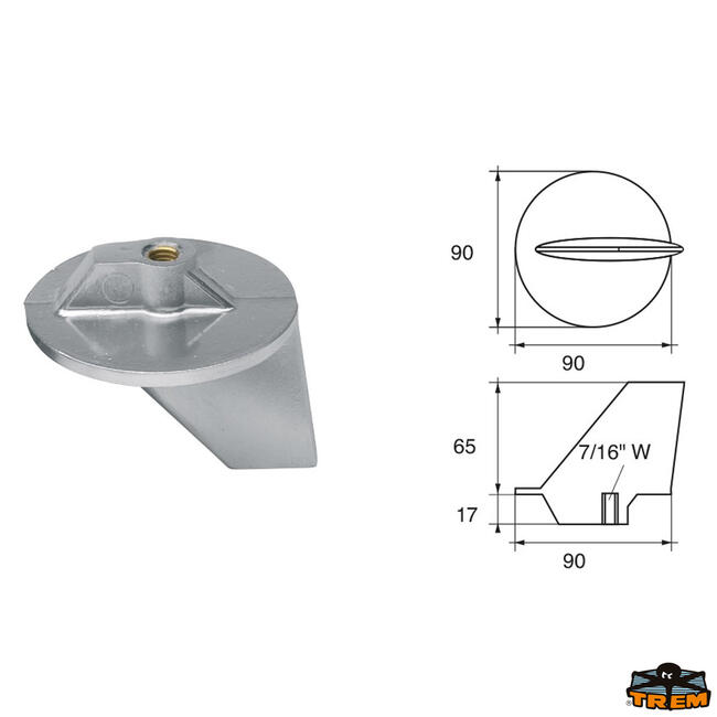 Anodo Per Motori Mercury-mercruiser Articolo Polipodio Me001al