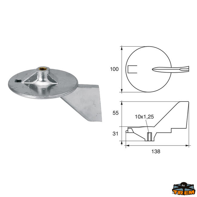 Anodo Per Motori Yamaha-mariner Articolo Polipodio Ya022al