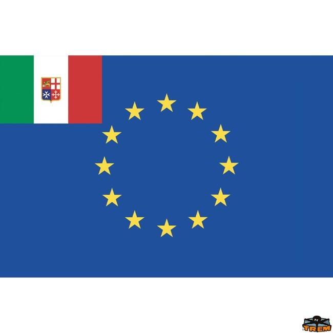Bandiera Europa + Bandiera Italia Dimensioni 200x300 Mm