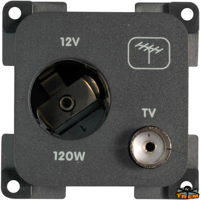 Presa 12v Auto + Tv (tv 95 75 Ohm) Colore Bianco