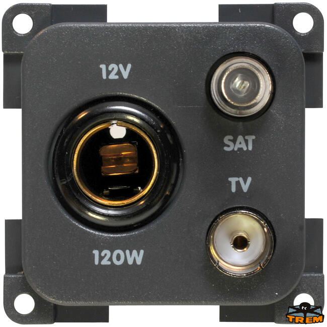 Presa 12v Standard + Tv + Sat (tv 95 75 Ohm) Colore Bianco