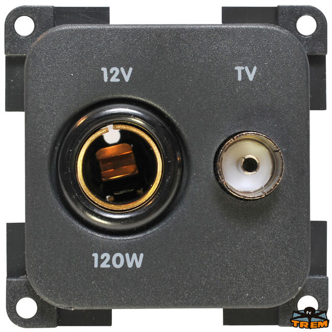 Presa 12v + Tv (tv 95 75 Ohm) Colore Bianco