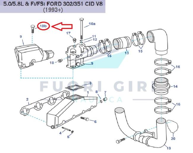 Vite Compatibile Per Volvo Penta 5.0/5.8l & Fi/fsi Ford 302/351 Recmar