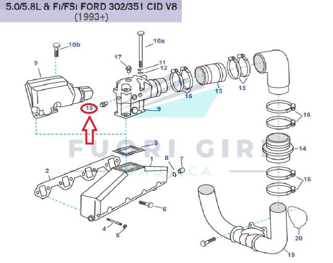 Tappo Compatibile Per Volvo Penta V6 4.3-v8 5.0/5.7 L Gm 305 & Gm 350-5.0/5.8l & Fi/fsi Ford 302/351-v8 7.4/8.2 Gm 454/502 Recmar