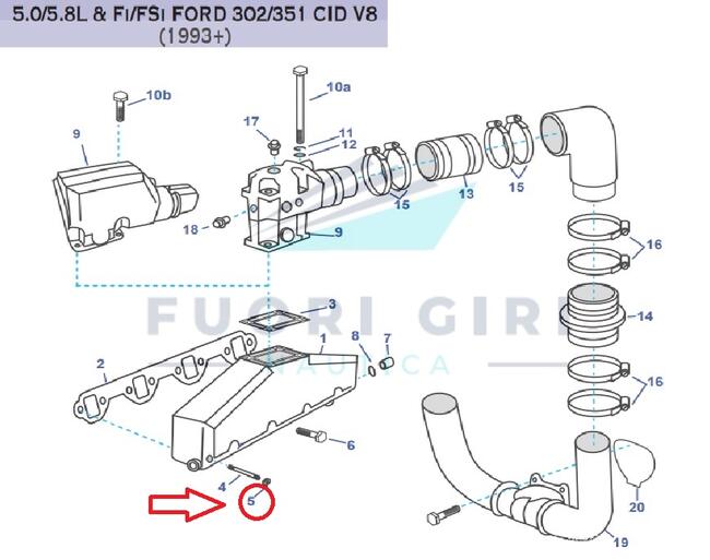 Dado Compatibile Per Volvo Penta V6 4.3 V-v8 5.0/5.7 L Gm 305 & Gm 350-5.0/5.8l & Fi/fsi Ford 302/351 Recmar