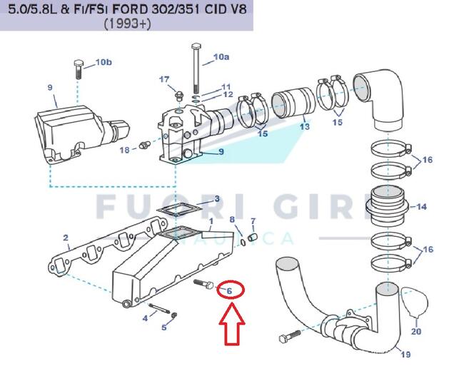 Vite Compatibile Per Volvo Penta 5.0/5.8l & Fi/fsi Ford 302/351 Recmar