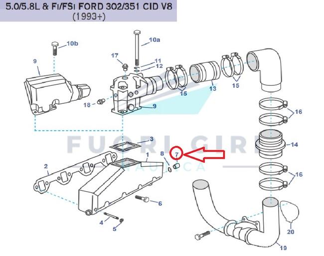 Coperchio Collettore Compatibile Per Volvo Penta 5.0/5.8l & Fi/fsi Ford 302/351 Recmar
