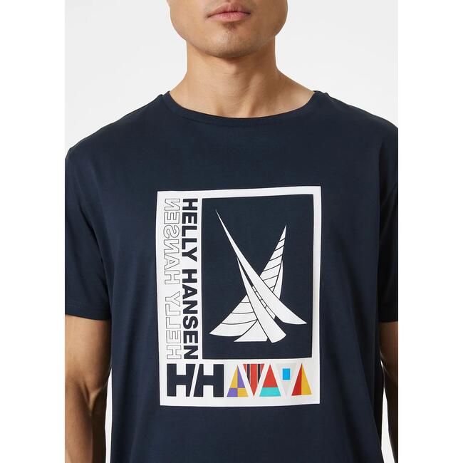 T-shirt Shoreline Uomo Helly Hansen White/metallic Silver White Navy