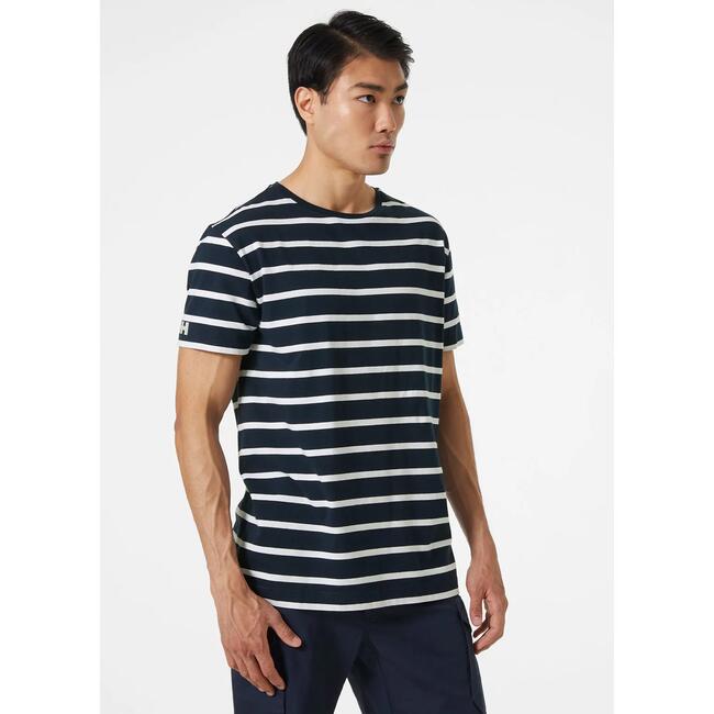 T-shirt Cotone Organico Newport Uomo Helly Hansen Navy Burgee Snow Navy