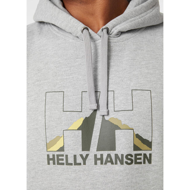 Felpa Con Cappuccio Nord Graphic Uomo Helly Hansen Grey Fog